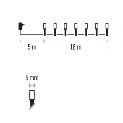 Lampki choinkowe Classic 180 LED 18m ciepła + zimna biel, zielony przewód, IP44, timer (D4AN06)